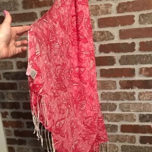 Lilly Pulitzer pink butterfly scarf